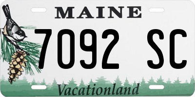 ME license plate 7092SC