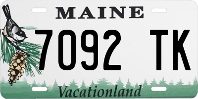 ME license plate 7092TK