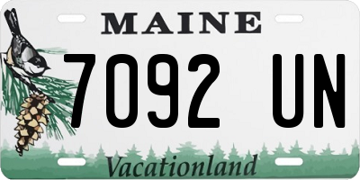 ME license plate 7092UN