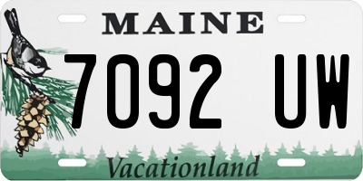 ME license plate 7092UW