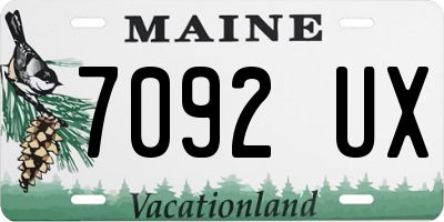 ME license plate 7092UX