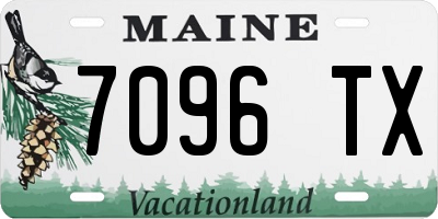 ME license plate 7096TX