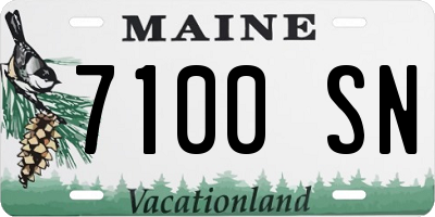 ME license plate 7100SN