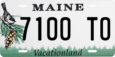ME license plate 7100TO