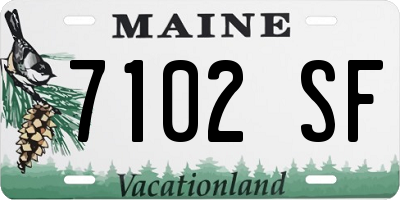 ME license plate 7102SF