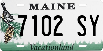 ME license plate 7102SY