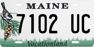 ME license plate 7102UC