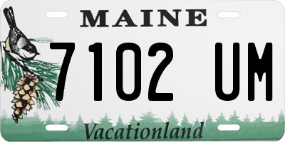 ME license plate 7102UM