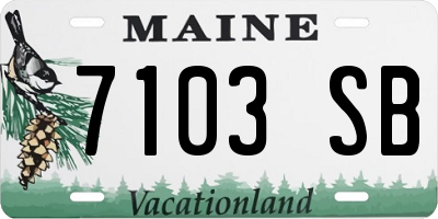 ME license plate 7103SB