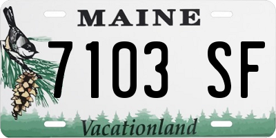 ME license plate 7103SF