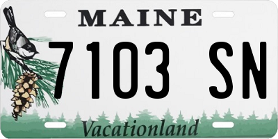 ME license plate 7103SN