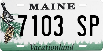 ME license plate 7103SP