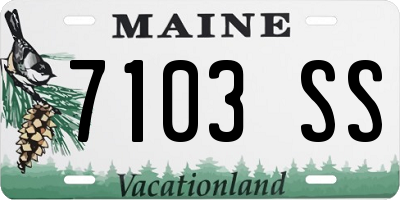 ME license plate 7103SS