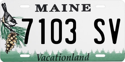 ME license plate 7103SV