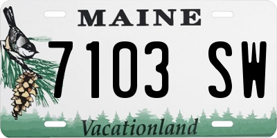 ME license plate 7103SW