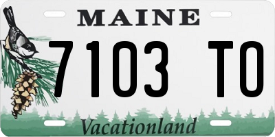 ME license plate 7103TO
