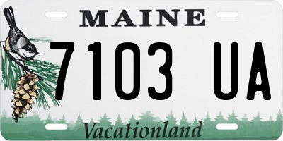ME license plate 7103UA