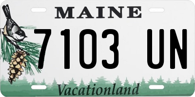 ME license plate 7103UN