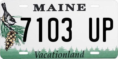 ME license plate 7103UP