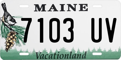 ME license plate 7103UV