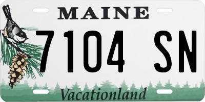 ME license plate 7104SN