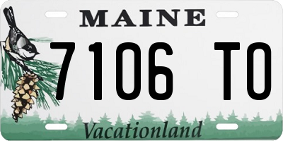 ME license plate 7106TO
