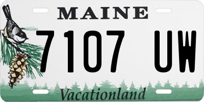 ME license plate 7107UW