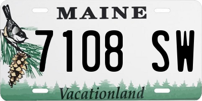ME license plate 7108SW