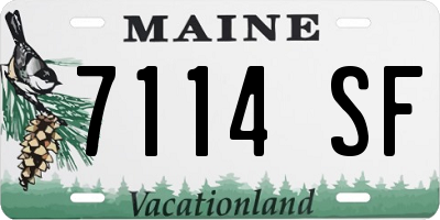 ME license plate 7114SF