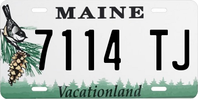 ME license plate 7114TJ