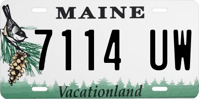 ME license plate 7114UW