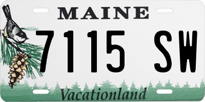 ME license plate 7115SW
