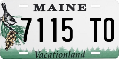 ME license plate 7115TO