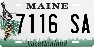 ME license plate 7116SA