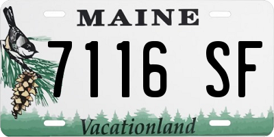 ME license plate 7116SF