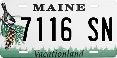 ME license plate 7116SN