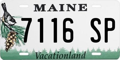 ME license plate 7116SP