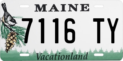 ME license plate 7116TY