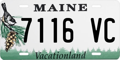 ME license plate 7116VC