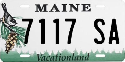 ME license plate 7117SA