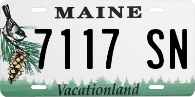 ME license plate 7117SN