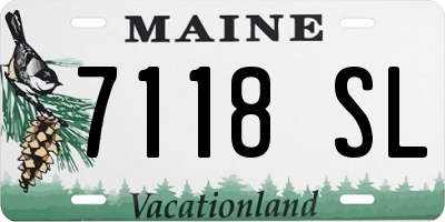 ME license plate 7118SL