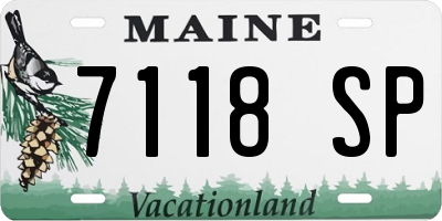 ME license plate 7118SP