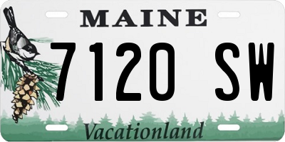 ME license plate 7120SW