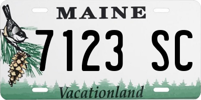 ME license plate 7123SC
