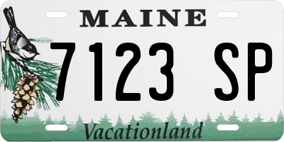 ME license plate 7123SP