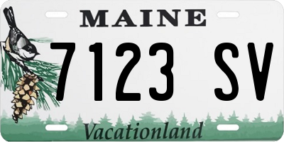 ME license plate 7123SV