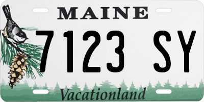 ME license plate 7123SY
