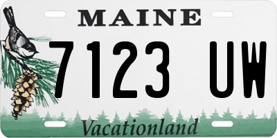 ME license plate 7123UW