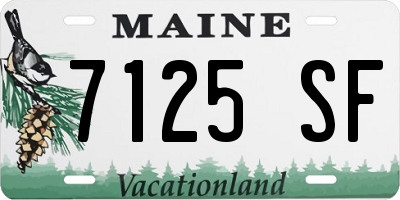 ME license plate 7125SF